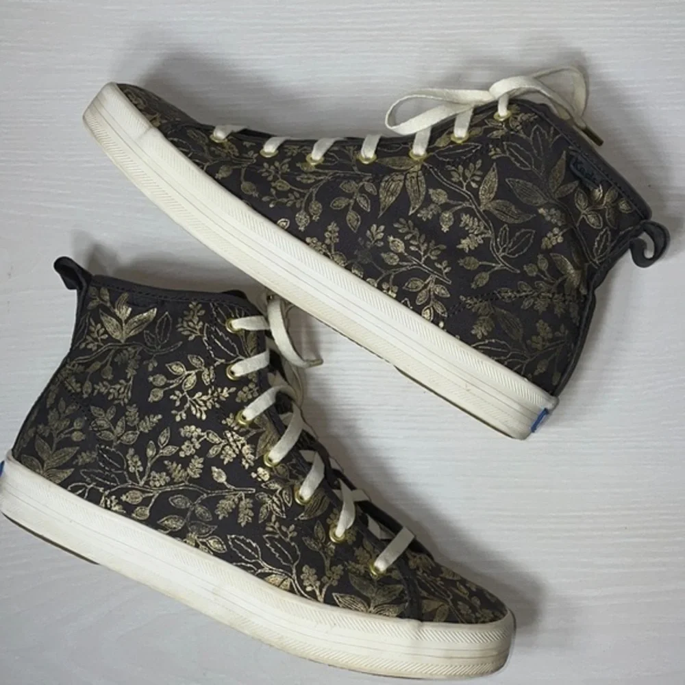 Anthropologie Rifle Paper Keds Queen Anne Floral High Top Sneakers Casual Shoes